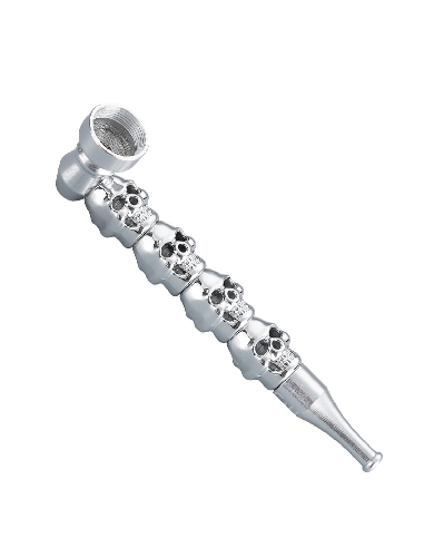 Pipe en Métal Skull Silver