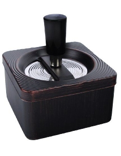 Cendrier Poussoir Carré Brun 11cm