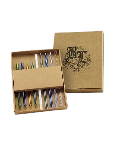 Set de pailles en verre droites Black Leaf