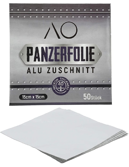 AO Feuilles d'Aluminium Blindées pour Shisha 50pces