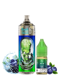 RandM Tornado 9000 Refillable Dr Blue + 10ml 20mg/ml Sel de Nicotine