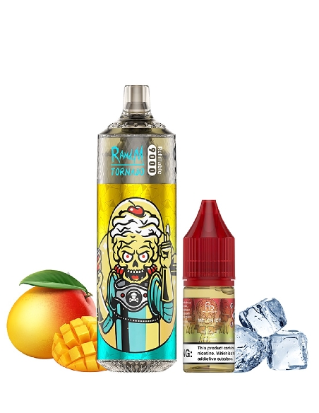 RandM Tornado 9000 Refillable Melon Ice + 10ml 20mg/ml Sel de Nicotine