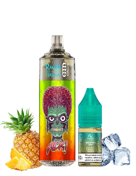 RandM Tornado 9000 Refillable Pineapple Ice + 10ml 20mg/ml Sel de Nicotine
