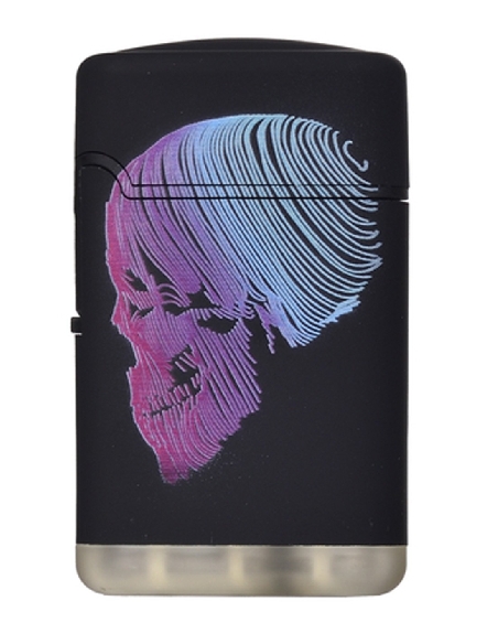 Briquet Jet Flame Skull Purple/Blue