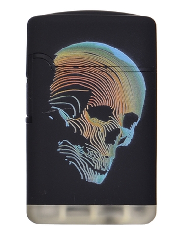 Briquet Jet Flame Skull Yellow/Blue
