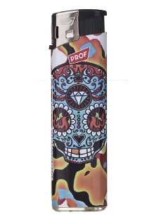 Briquet Electronique Mexican Skull Flames Eyes
