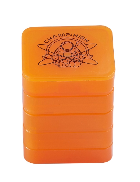 Grinder Plastique Carré Orange 4 parties 40mm
