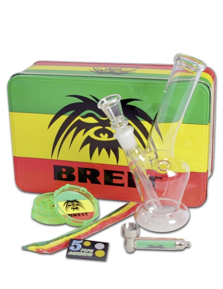 Mini Bong Coudé Breit Coffret Set 18cm