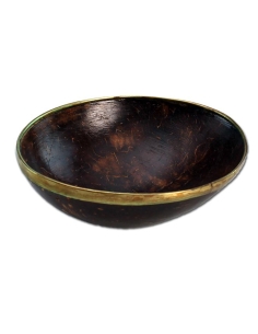 Bröselschale Kokos mit Messingrand 8-12cm