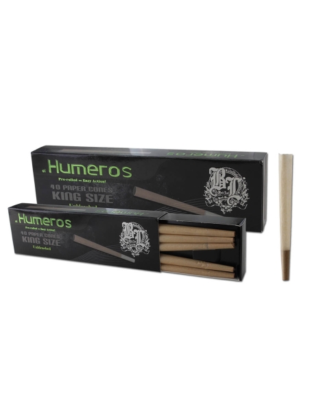 Cône Pré-roulé Black Leaf  Humeros Unbleached King Size 40 pces