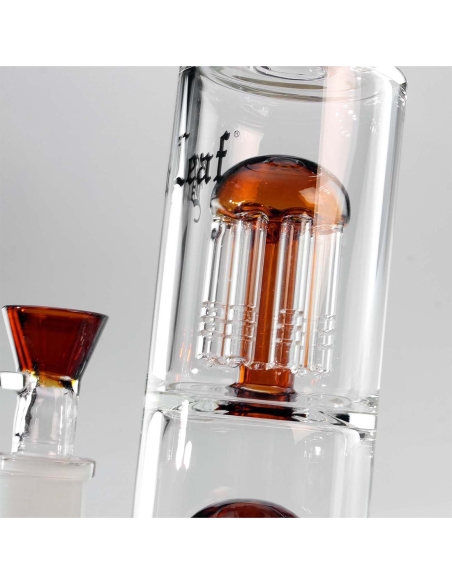 Bong Black Leaf Percolateur 3x8 Bras Ambre