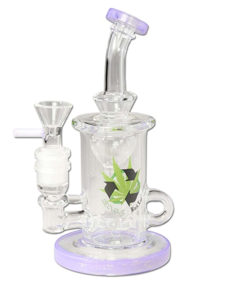Black Leaf Recycle Bubbler Trichterperko lila 17cm