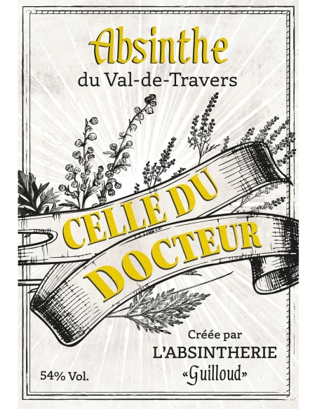 Absinthe "Celle du Docteur" 54° 10cl Platine