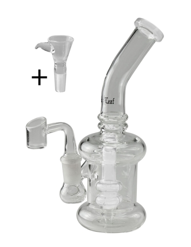 Mini Bong Black Leaf Percolateur Blanc Herbes + Huiles 19.5cm