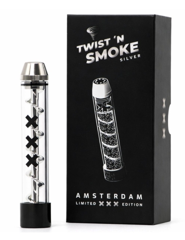 Twist'n'Smoke Twisted Glass Blunt Silver Amsterdam