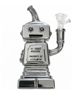 Bong en verre High Robot Silver 16cm