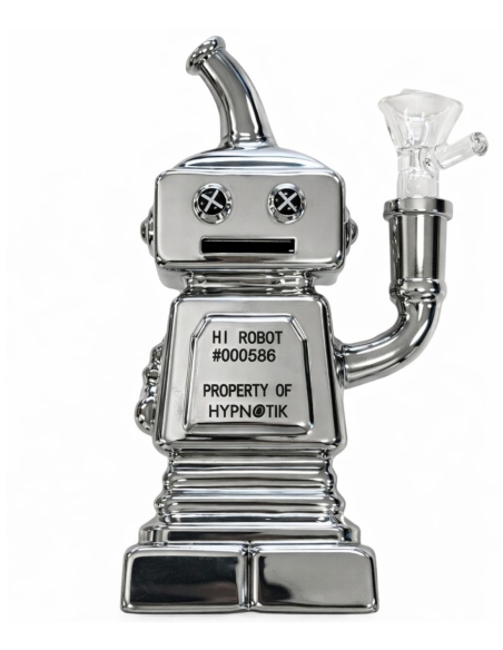 Bong en verre High Robot Silver 16cm