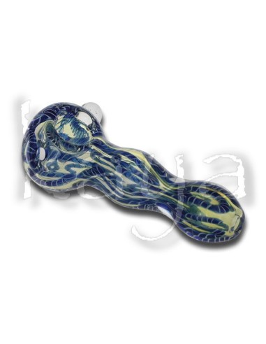 Pipe en Verre Molino Bleue Reflets Or